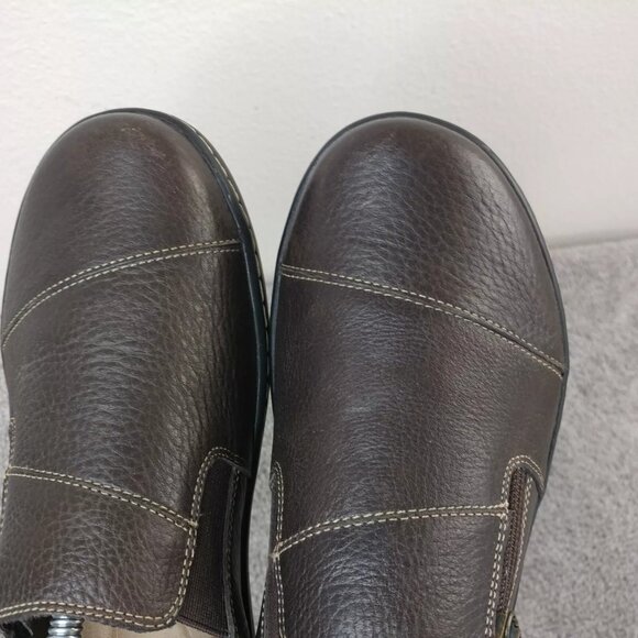 Clarks Cora Harbor Loafer Shoes Womens Size 9 Comfort Shoes Zip Brown Leather - Picture 7 of 11